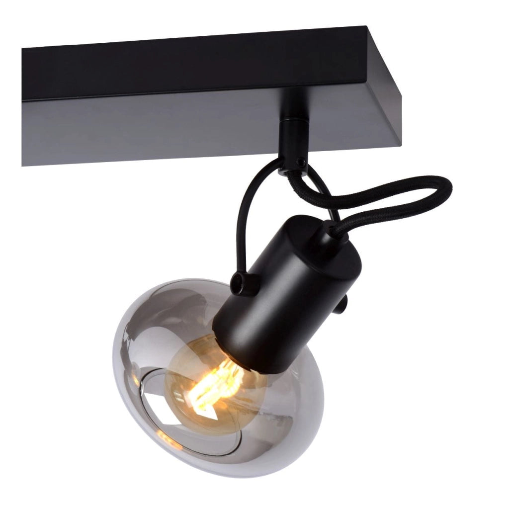 Lucide MADEE plafoniera vetro nero/trasparente 2xE14 25W