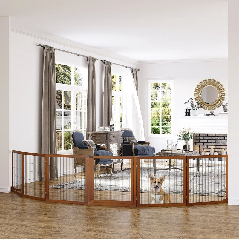CANCELLETTO PER CANI Pieghevole 432 x 36 x 70 cm Legno di pino Acciaio Coffee