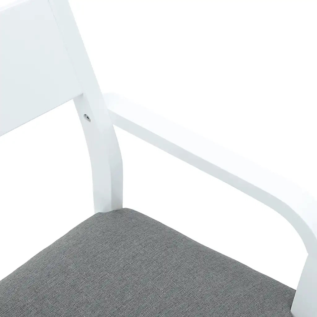Sedie da Pranzo con Cuscini 2 pz Bianco Legno Massello di Hevea 4102511