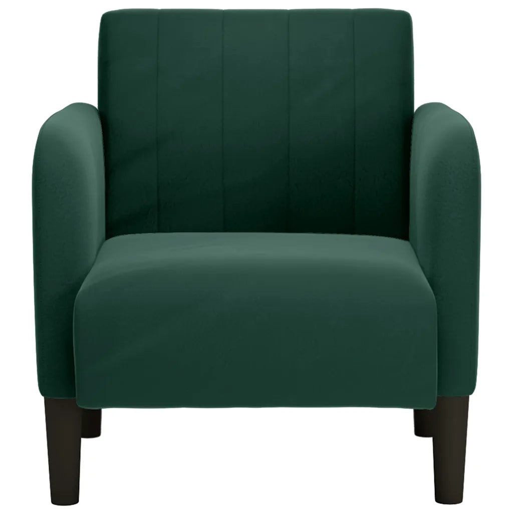 Divano Sedia con Braccioli-Poltrona-Sofa Relax Verde Scuro 54 cm in Velluto