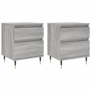 Set di 2 Comodini | Armadio da Notte | Mobiletto da notte Grigio Sonoma 40x35x50 cm in Legno Multistrato