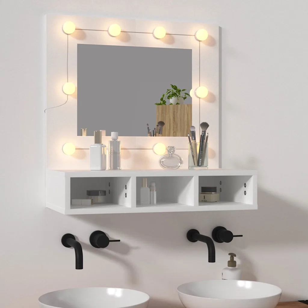 Mobile a Specchio | Armadio da bagno con LED Bianco 60x31,5x62 cm