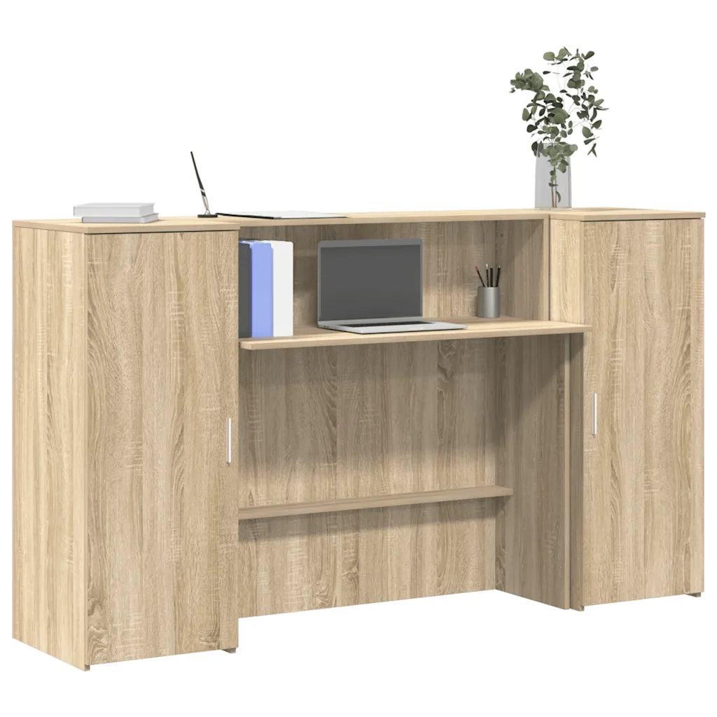 vidaXL Banco Reception Rovere Sonoma 180x50x103,5 cm Legno Multistrato