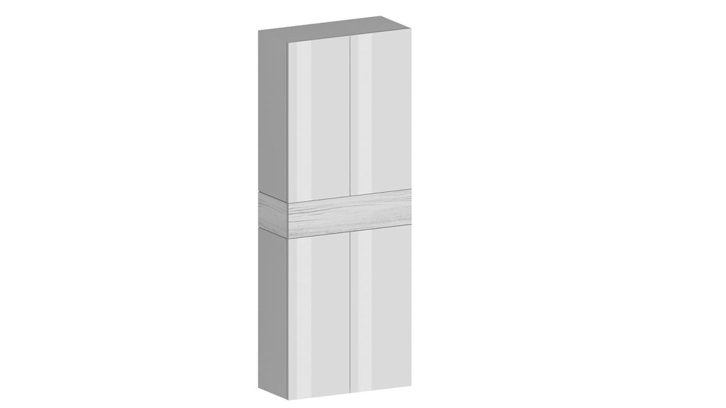 Armadio Scarpiera 4 Ante e 1 Ripiano a Ribalta 76x35x200 cm Savona 4A 1R Bianco Opaco/Larice Bianco