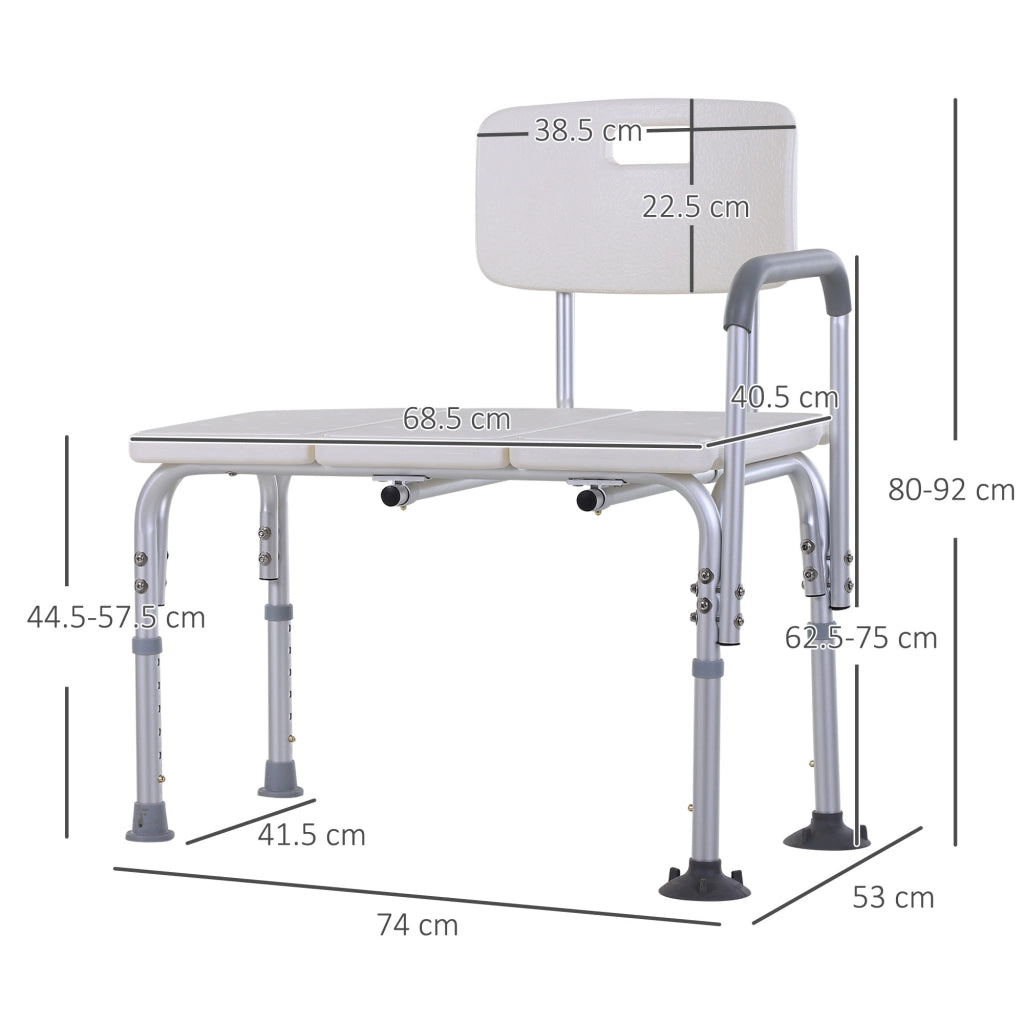 Sedia da Doccia Regolabile ¨C zephmum ¨C Grigio 68.5x40.5 cm