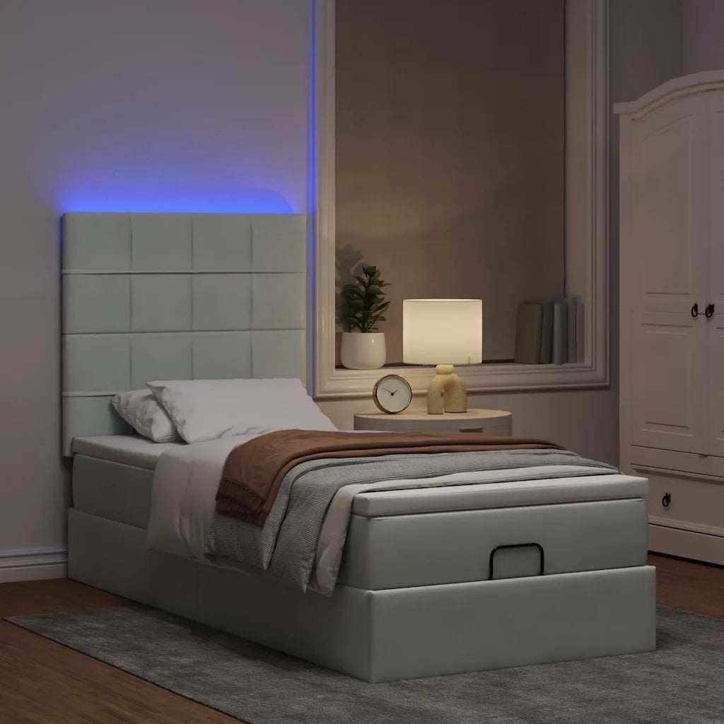 Struttura Letto Pouf con Materassi 90x190 cm in Velluto 3314288