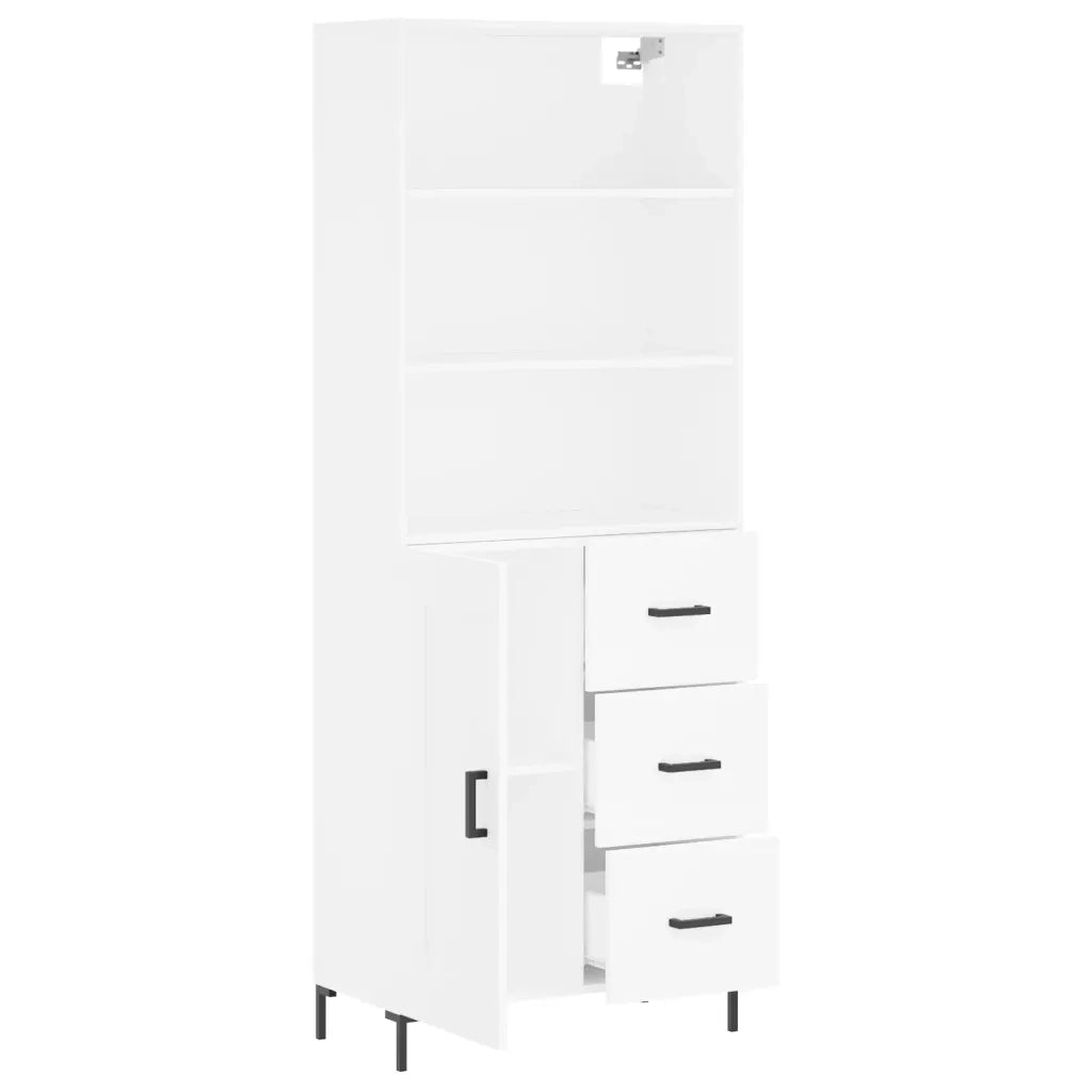 Credenza Bianca 69,5x34x180 cm in Legno Multistrato 3190021