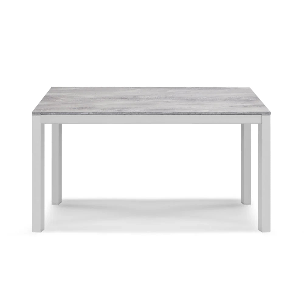 Tavolo da pranzo allungabile Cemento Bianco 110x70 modello GIOTTO MADE IN ITALY con allunga laterale 40 cm per sala da pranzo, cucina e soggiorno, design moderno