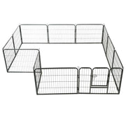 Recinto per cani con 12 pannelli in acciaio 80 x 60 cm nero 02_0000565
