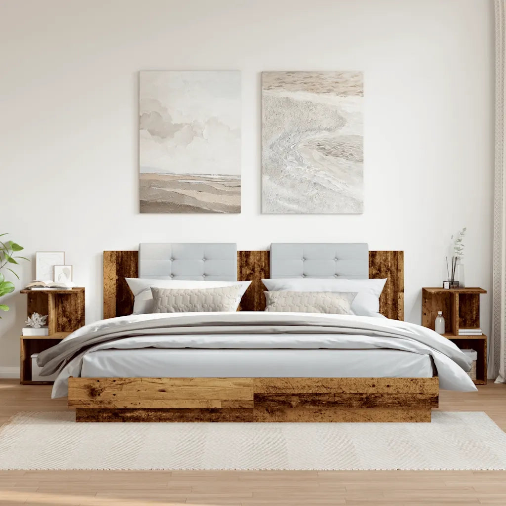 vidaXL Comodini Legno Vecchio 2 pz 35x35x55 cm in Legno Multistrato