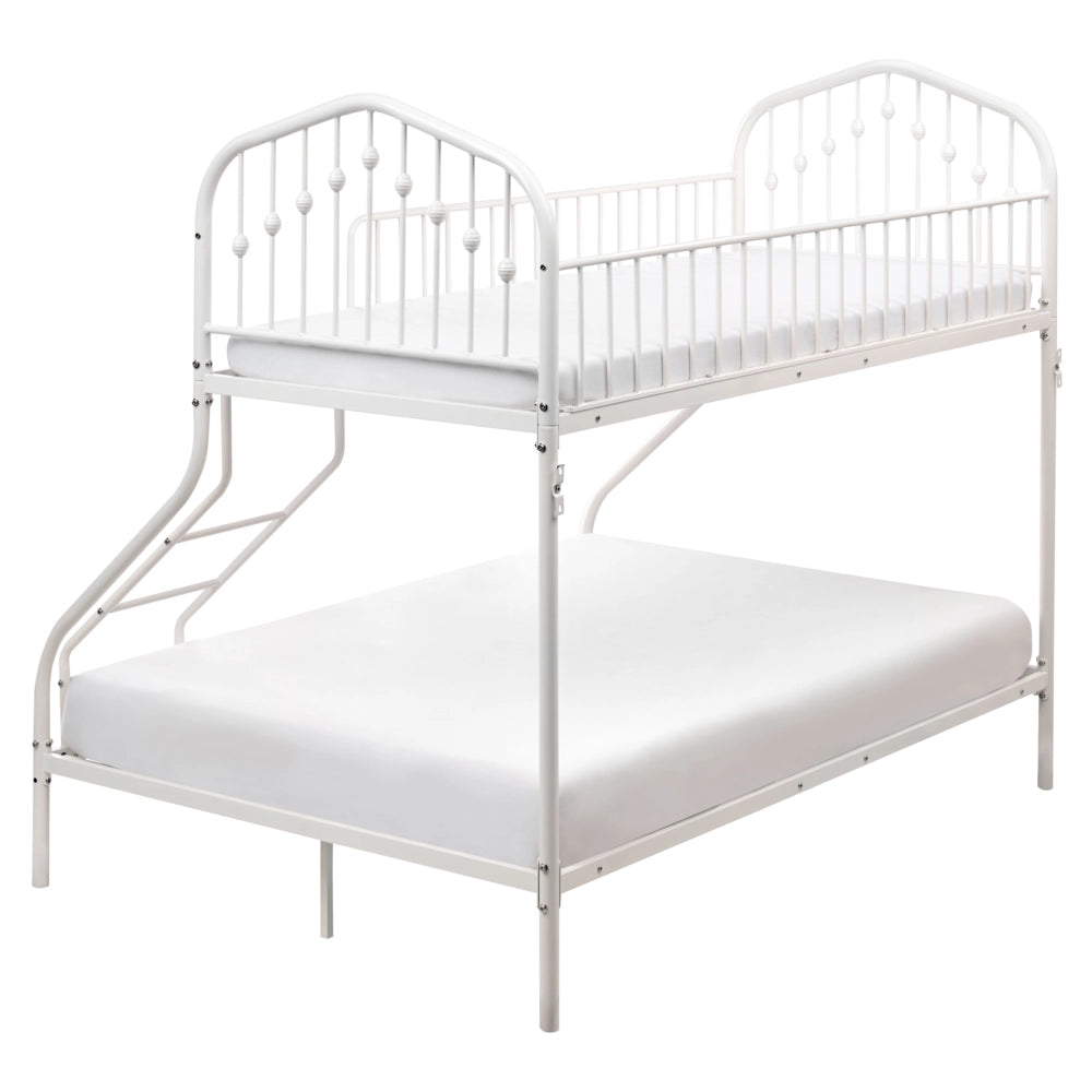 Letto a castello per bambini Camera dei bambini letto alto bianco struttura in ferro 90/140 x 200 cm