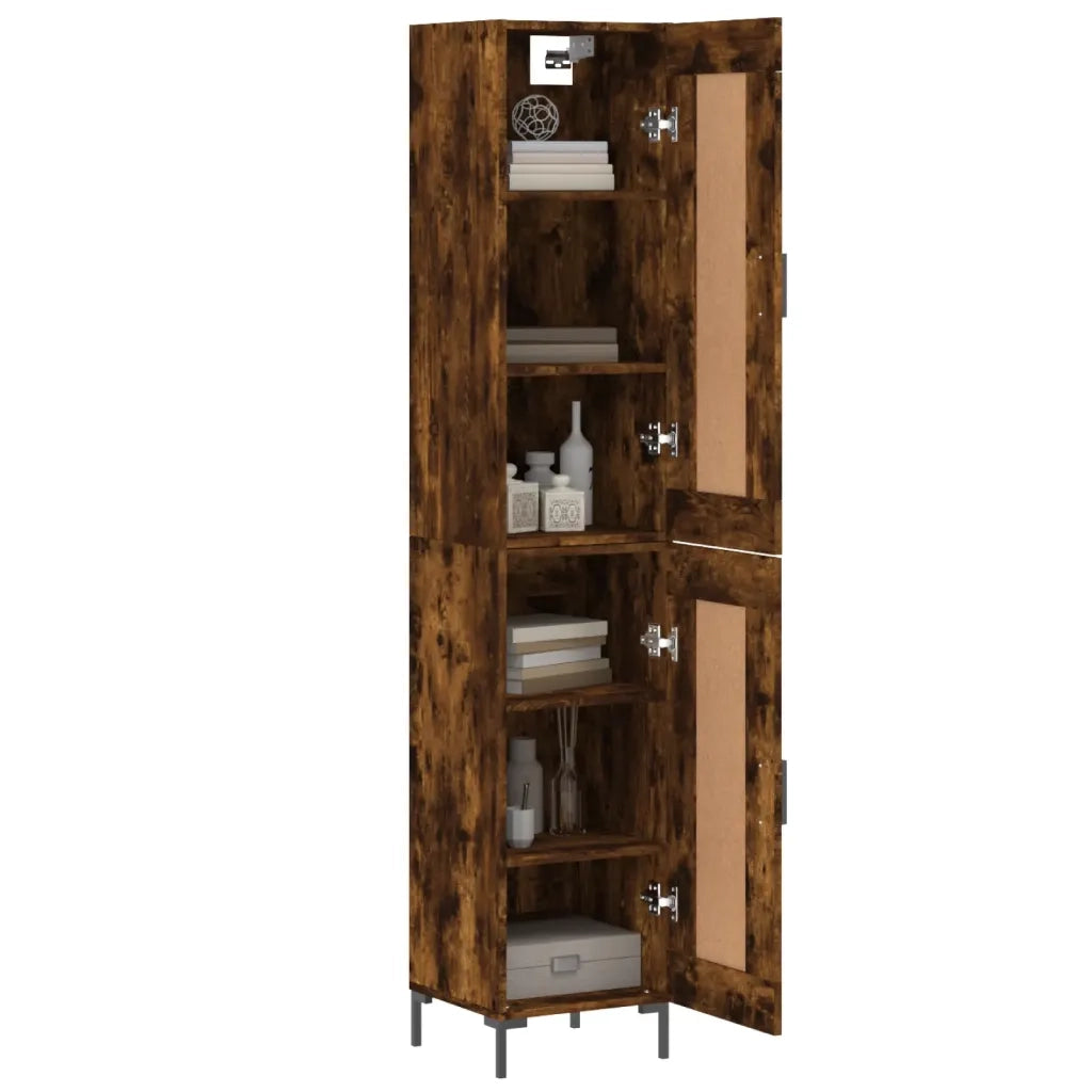Credenza | Madia | Buffet da pranzo | Armadio da pranzo Rovere Fumo 34,5x34x180 cm in Legno Multistrato