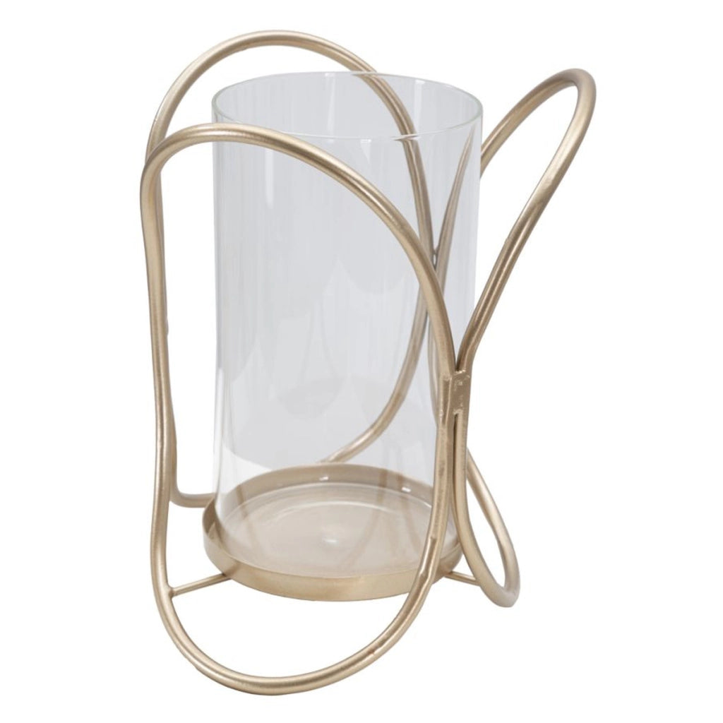 Portacandela VKH349, Marrone, Metallo, 16x16x21,5 cm