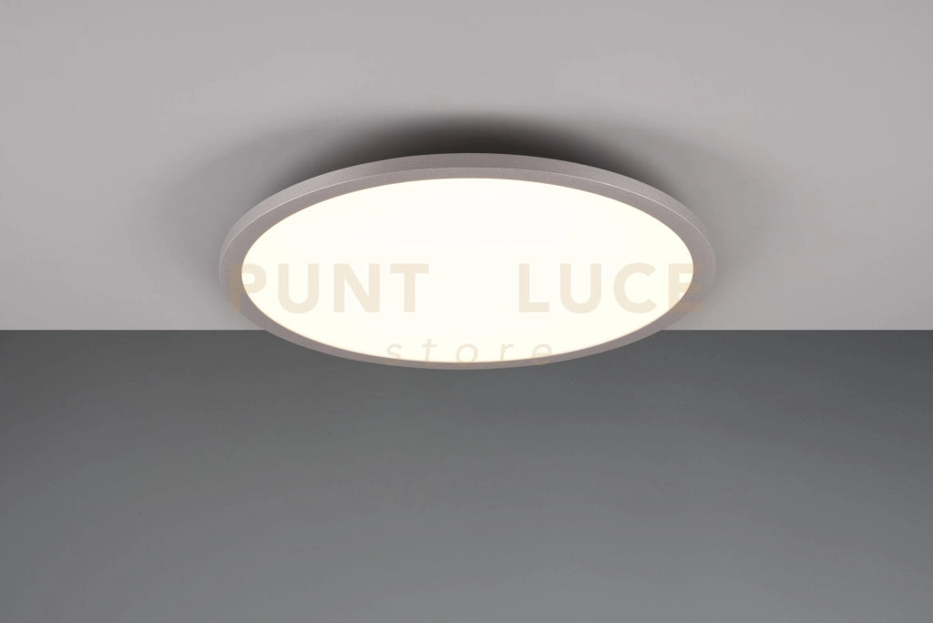 YUMA PLAFONIERA LED  20W-3W 250lm, 3000 - 6500K BORDO ALLUMINIO RETRO ILLUMINATA RGB CON ACCENSIONE SEPARATA CON TELECOMANDO MULTIFUNZIONE D. 40CM DIMMERABILE