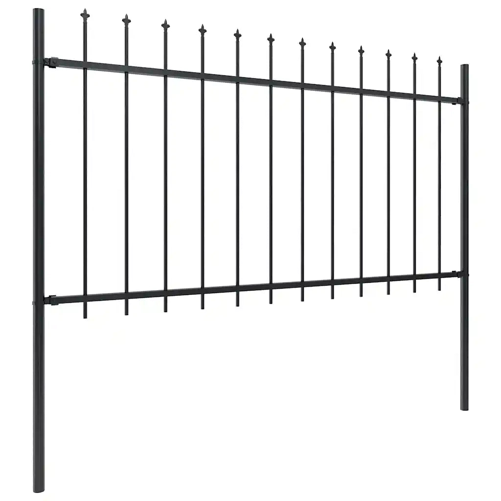 Recinzione da Giardino con Punta a Lancia in Acciaio 1506x100 cm Nero 277619