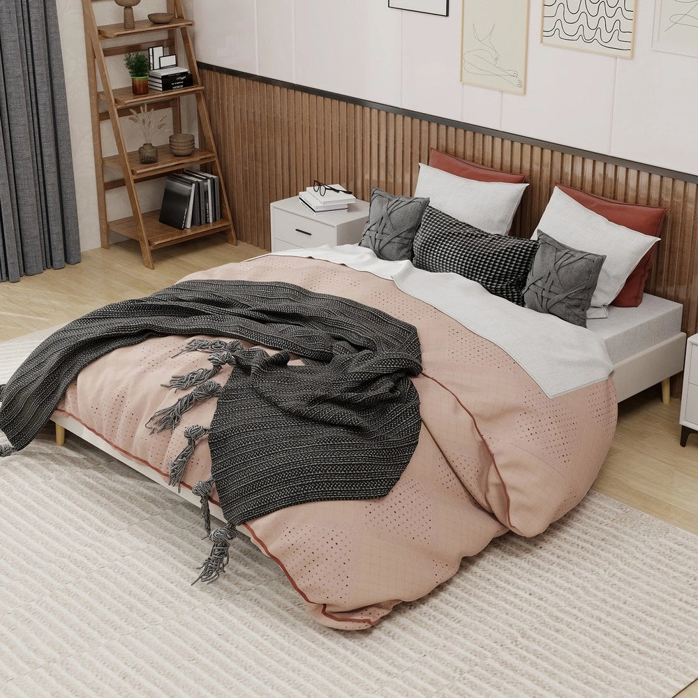 Letto Contenitore Basso ¨C MINIMAL ¨C Velluto Beige 160x200