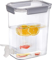 Dispensatore di bibite in plastica con rubinetto, contenitore di bibite a 1,2 galloni per contenitore di bibite fredda per tè freddo, limonata, frigorifero, bar, festa, coperchio con chiusura a chiave