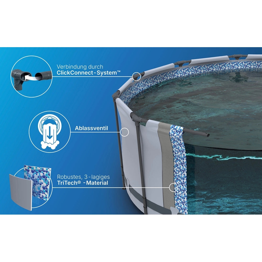 Trade Shop - Piscina Fuori Terra Con Struttura Steel Pro Max Pompa Filtro ø457x122 Cm Rotonda 56438 -