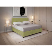 Letto imbottito Letto Matrimoniale alla Francese 140x200 cm Square - Contenitore,Microfibra,Tè verde