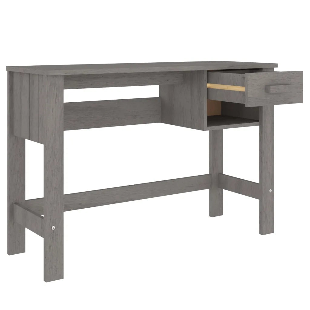 Scrivania HAMAR Grigio Chiaro 110x40x75 cm in Legno di Pino 340459