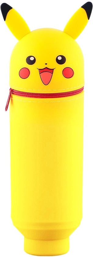 Etui in Silicone, Etui Blu con Chiusura a Cerniera, Pen Case Cartoon, Borsa in Silicone, Giallo
