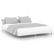 Letto matrimoniale | Letto per adulti | Giroletto Bianco Lucido 120x200 cm in Legno Multistrato