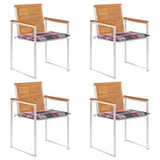 Sedie da Giardino con Cuscini 4 pz in Legno Massello di Acacia cod mxl 76290