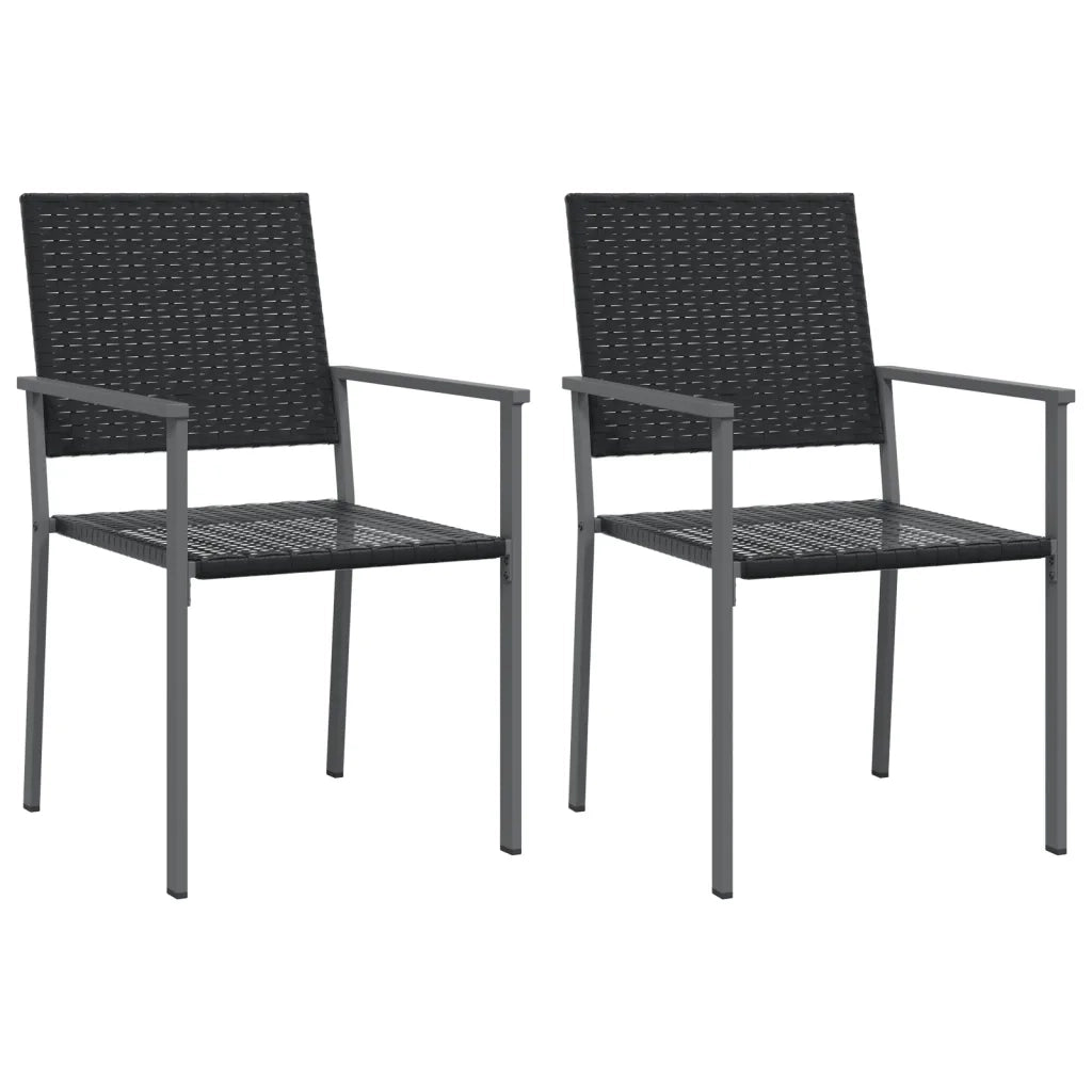 Sedie da Giardino 2 pz Nere 54x62,5x89 cm in Polyrattan 364098