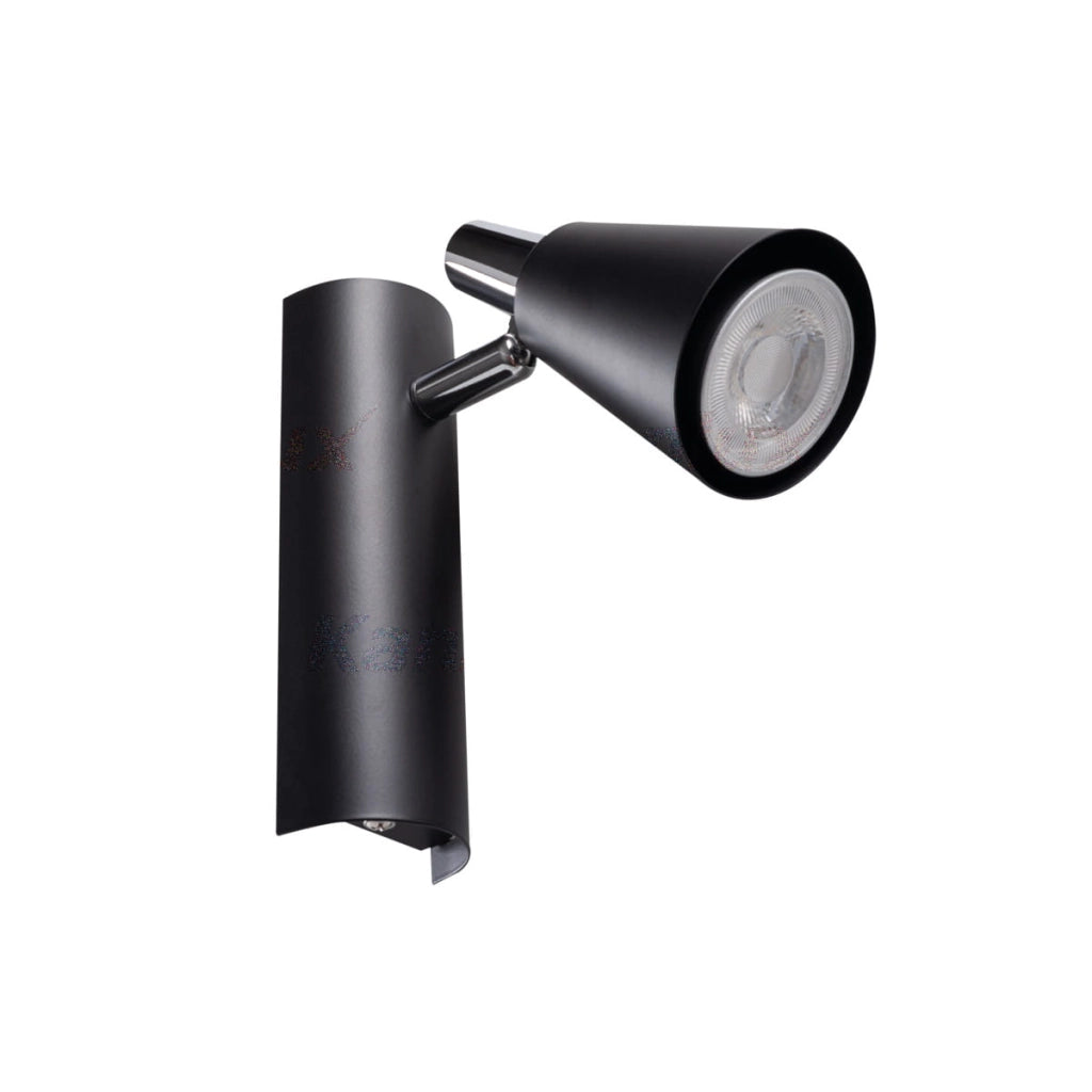 Faretto parete/soffitto Kanlux Sempra 1 luce nero/cromo GU10