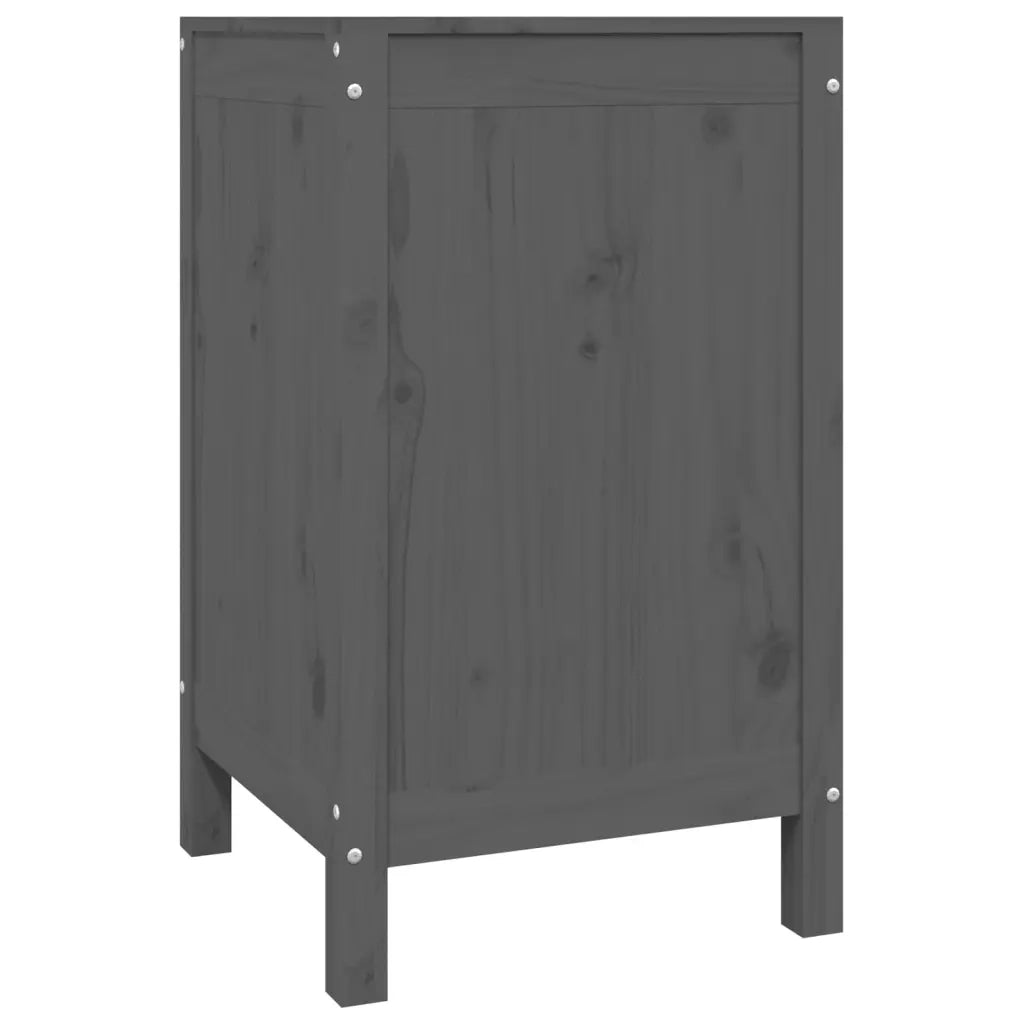 Contenitore per Bucato Grigio 44x44x76 cm Legno Massello Pino 823576