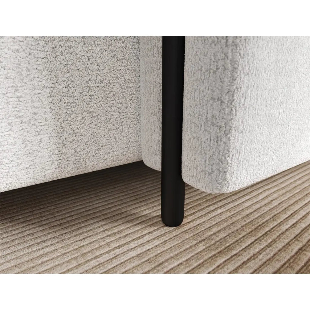 Divano angolare convertibile ARVESSA bianco alpino chenille – Angolo destro