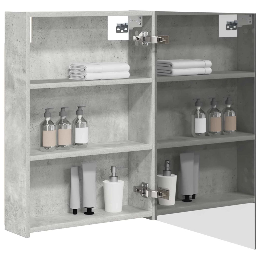 Mobiletto per specchio da bagno con lo scaffale Grigio cemento