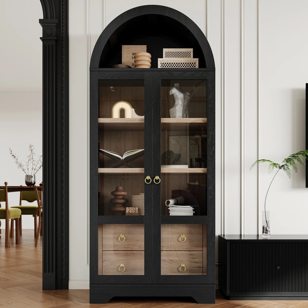 Mobile salvaspazio con ante e ripiani ¨C Minimal ¨C Nero in legno