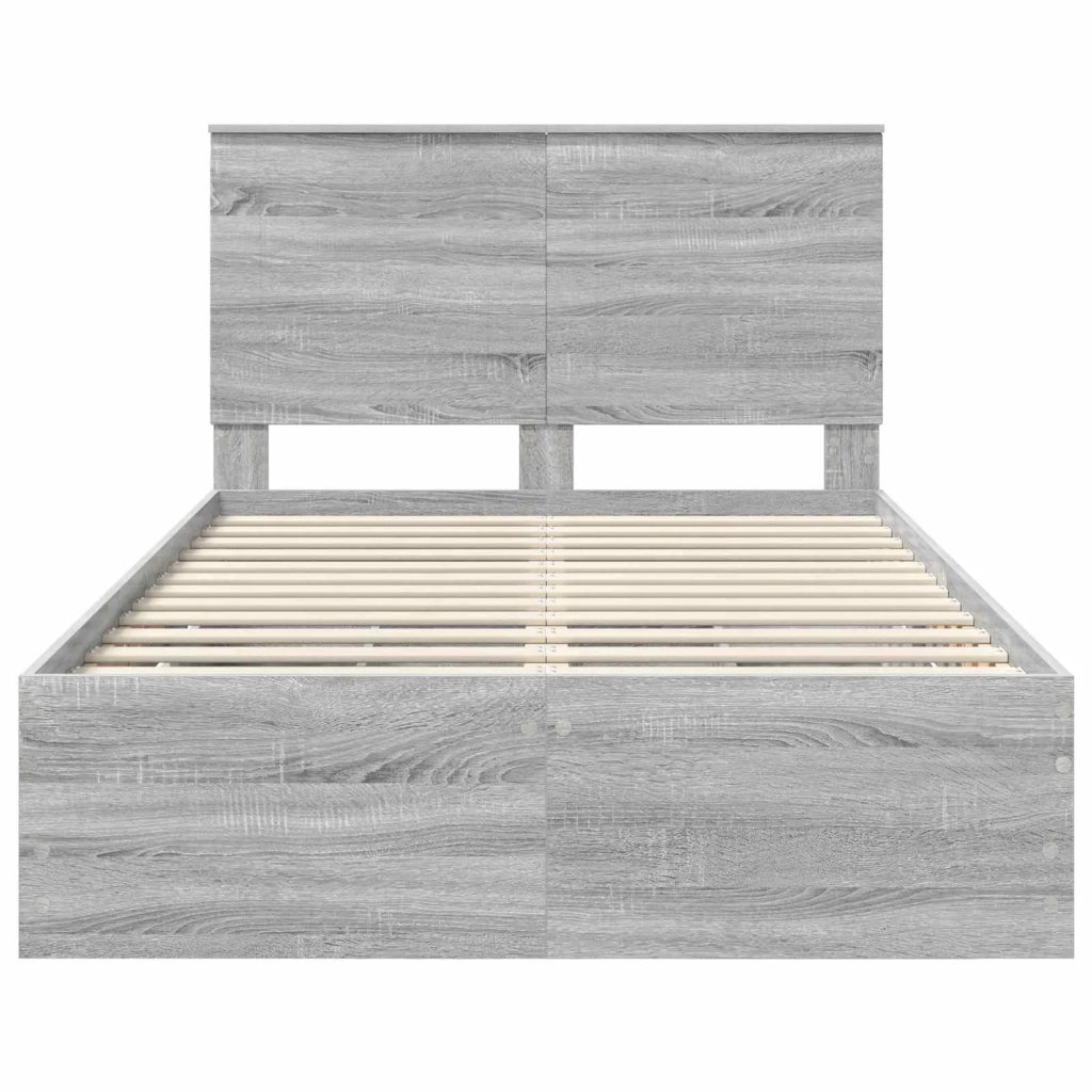 Letto matrimoniale | Letto per adulti | Struttura del letto con cassetto Grigio Sonoma 120 x 190 cm