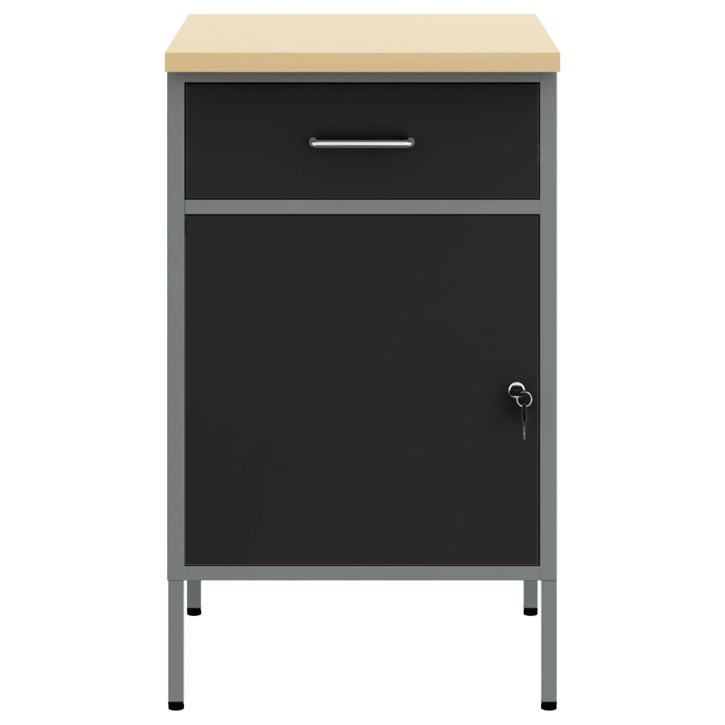 Armadio da lavoro Nero 50x55x84 cm Acciaio