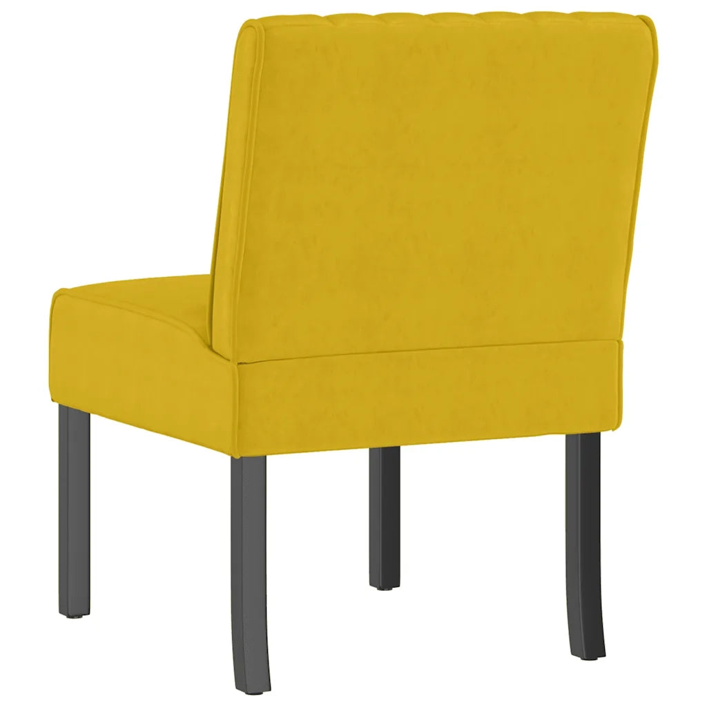 Fauteuil sans accoudoirs jaune velours