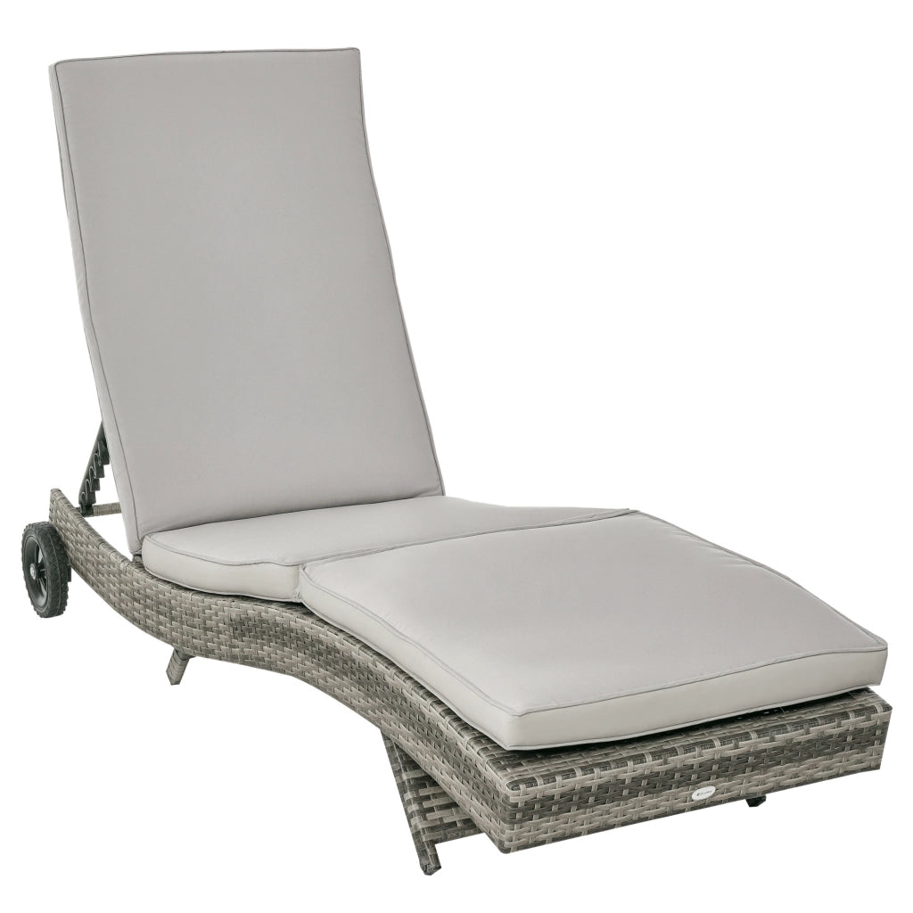 Lettino da giardino reclinabile ¨C zephmum ¨C grigio con cuscino