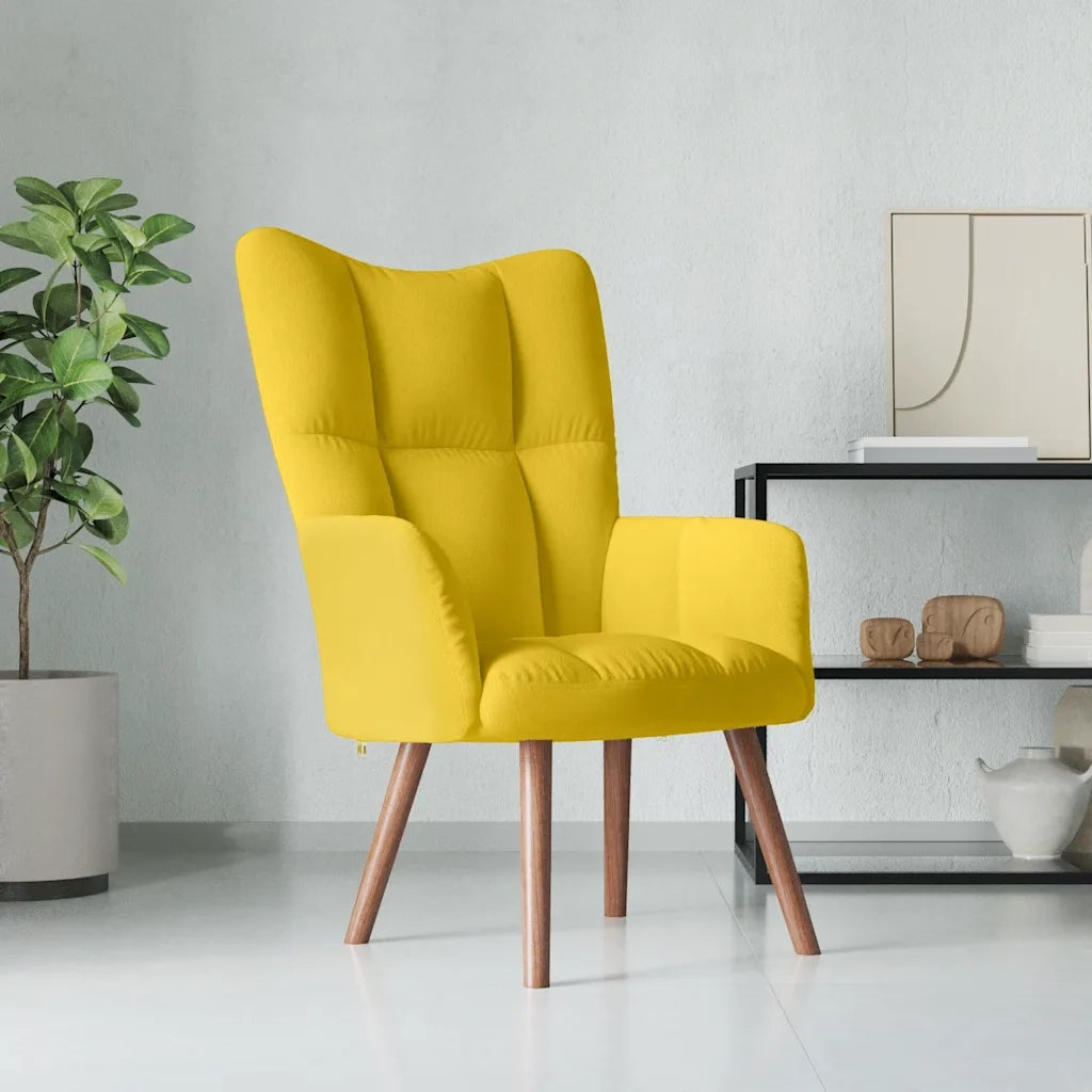 Poltrona | Sedia Relax Giallo Senape in Velluto