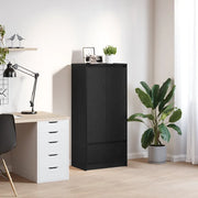 Armadio con Cassetto Rovere Nero 55,5x34x119,5 cm in Truciolato 861644