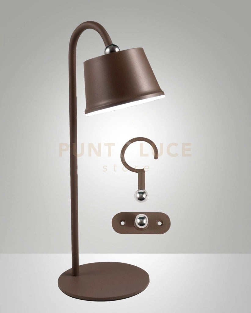 ARMANDA KIT COMPLETO  ILLUMINATORE CORTEN  A LED 3W 3000K 320LM DIMMERABILE E ORIENTABILE RICARICABILE IP54