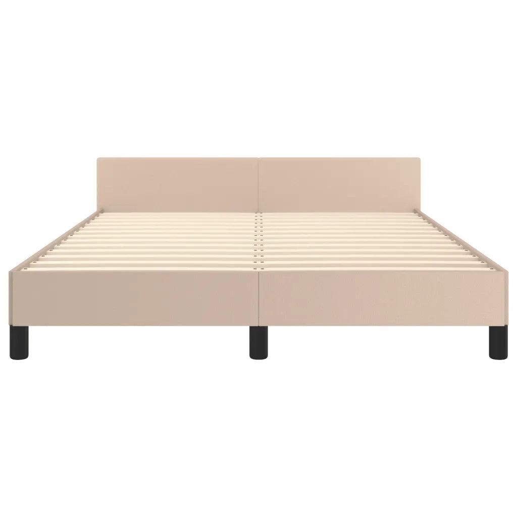 Giroletto con Testiera-Struttura Letto con testiera Cappuccino 140x190 cm in Similpelle