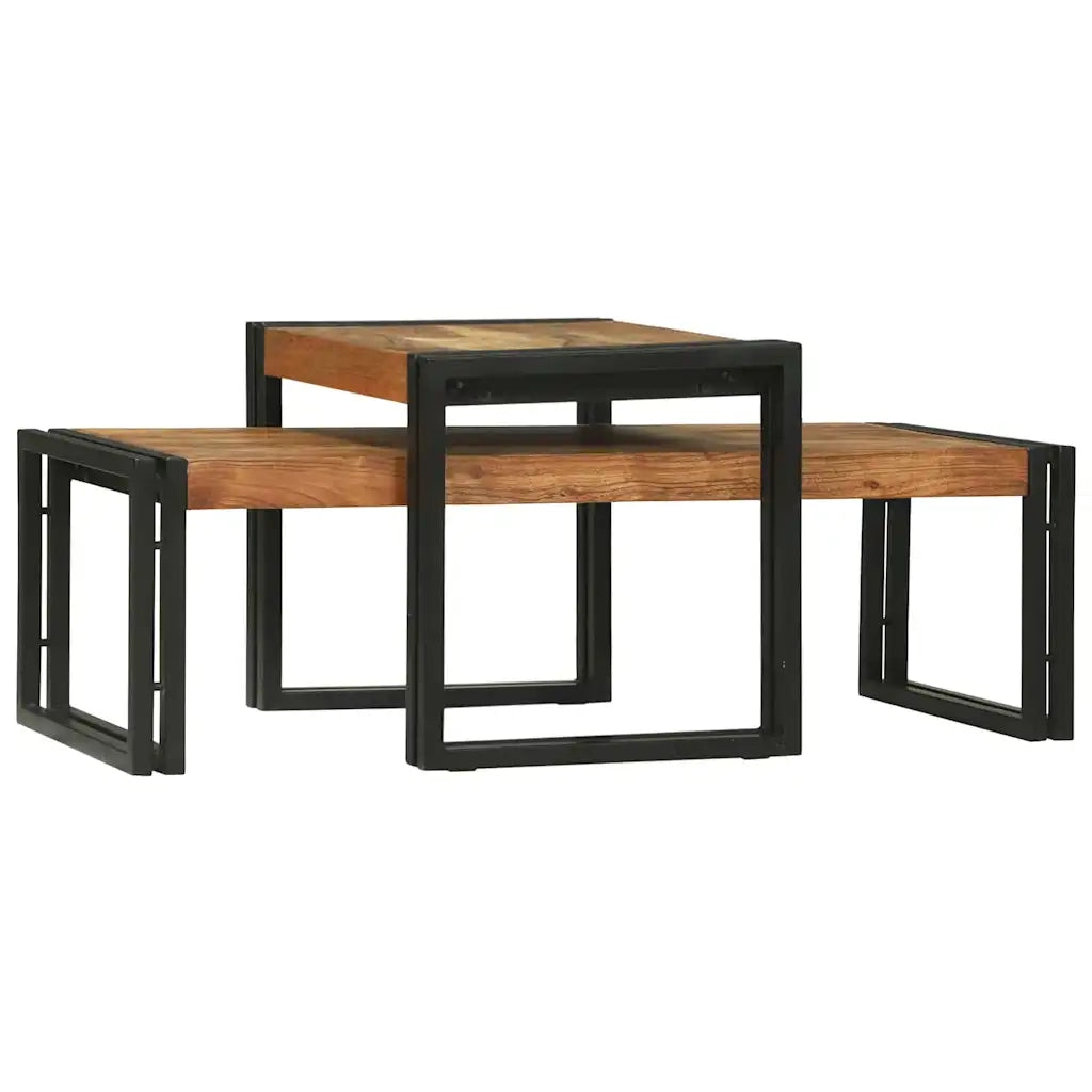 Tavolino da salotto 2 pcs Marrone Legno di Acacia Massello 4104722