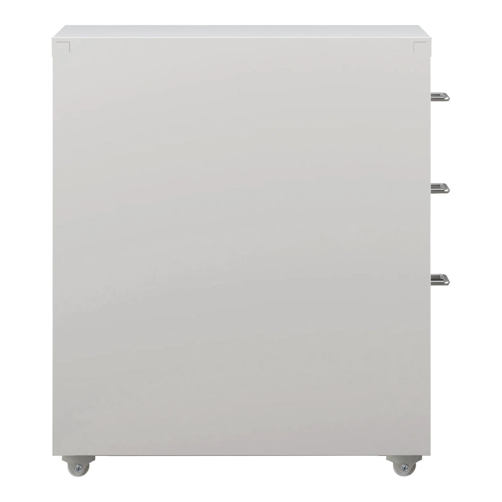 Cassettiera per ufficio mobile portadocumenti raccoglitori e materiale per ufficio su ruote acciaio 48 x 28 x 41 cm bianco opaco 03_0006331