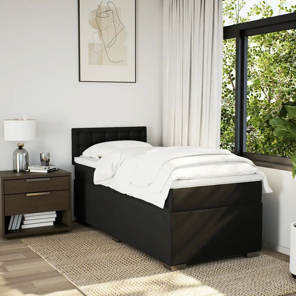 Giroletto a Molle con Materasso Nero 90x190 cm in Tessuto 3285759