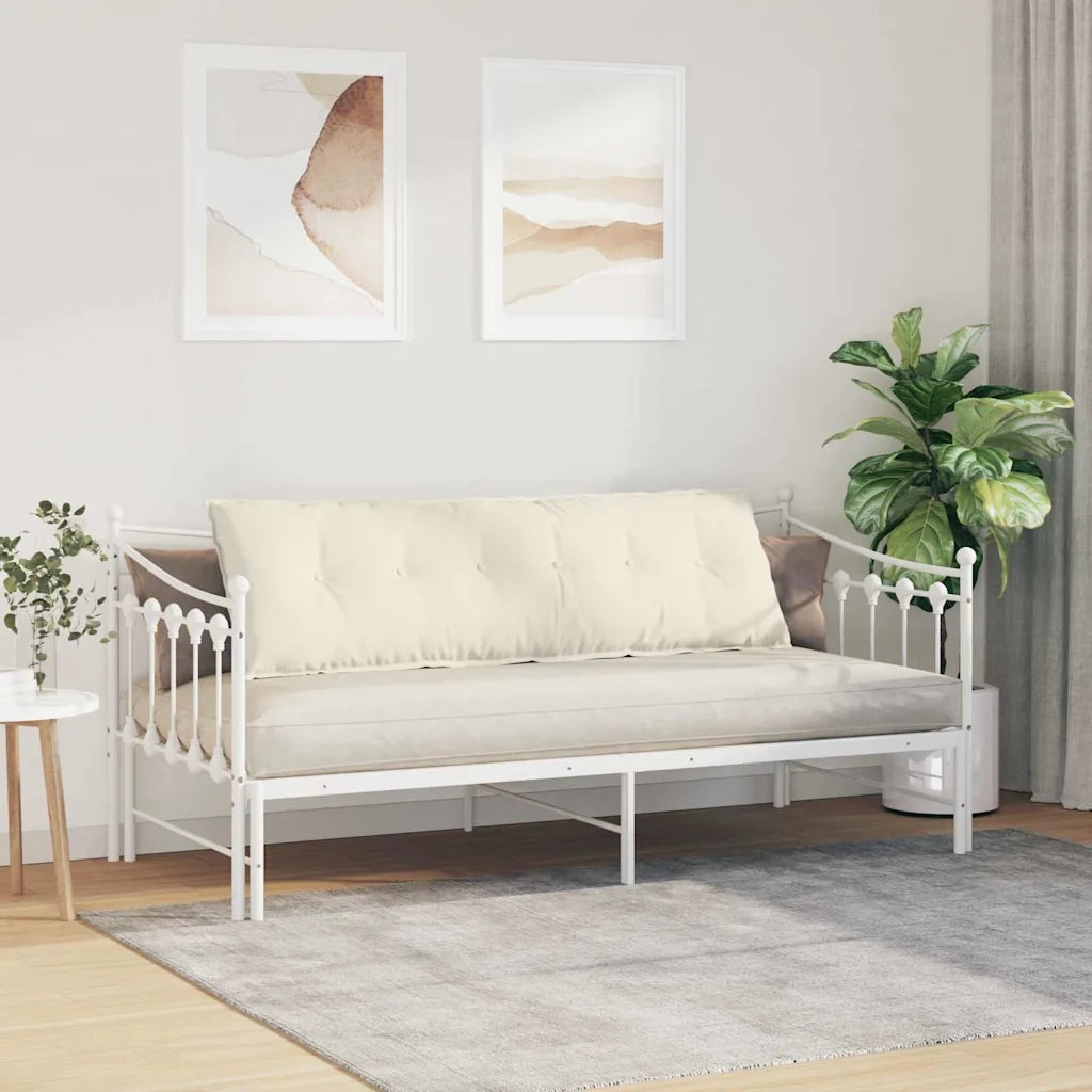 Cuscino per Schiena Crema 160 x 50 cm Tessuto in Cords 42014899