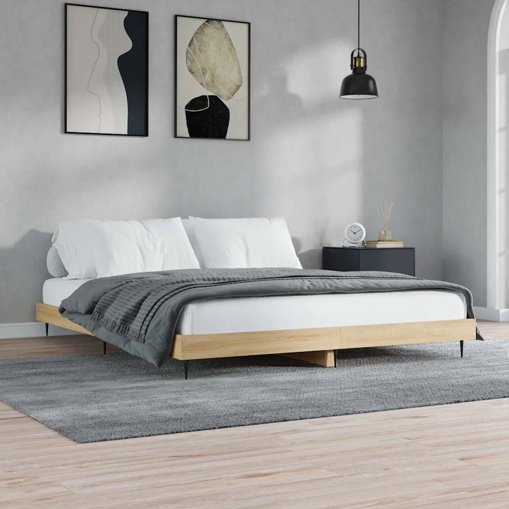 Giroletto senza Materasso Rovere Sonoma 200x200cm in Truciolato