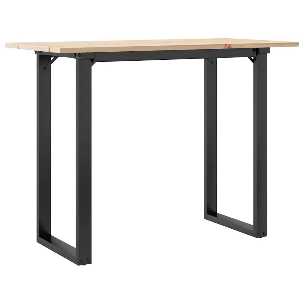 Tavolo da Pranzo | Tavolo da cucina Telaio a O 100x50x75 cm Legno Pino e Acciaio
