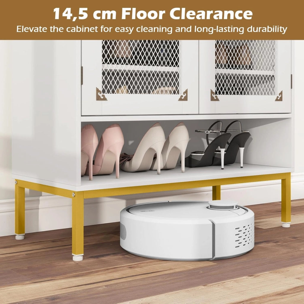 Scarpiera a 5 livelli, scarpiera con ripiani regolabili, scarpiera autoportante con ventilazione, cassettiera per ingresso e corridoio (bianco, 70 x 35 x 93 cm)