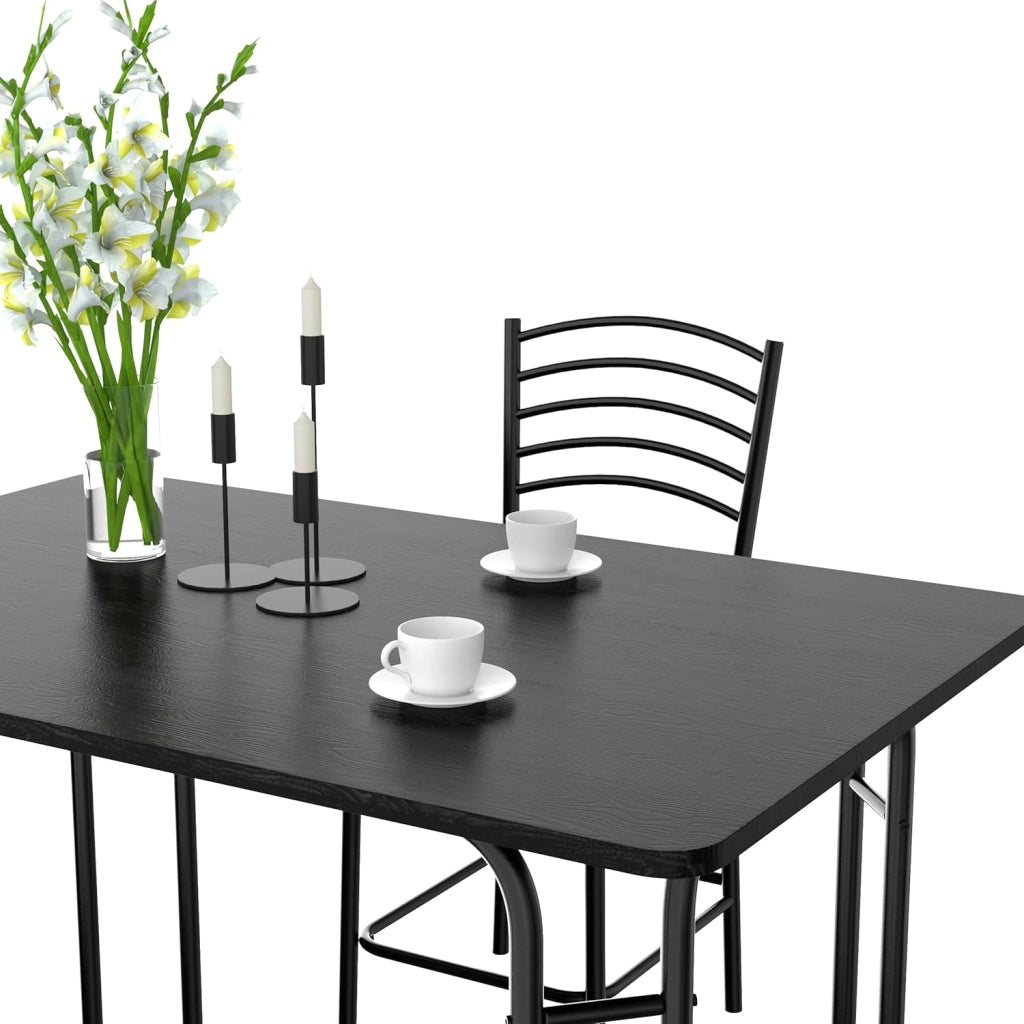 Set Tavolo e Sedie da Pranzo, Tavolo da Pranzo con Sedie, Set di Tavolo da Pranzo con 4 Sedie, Tavolo Legno, 4 Sedie Sala da Pranzo, Gamba in Metallo, per Sala da Pranzo