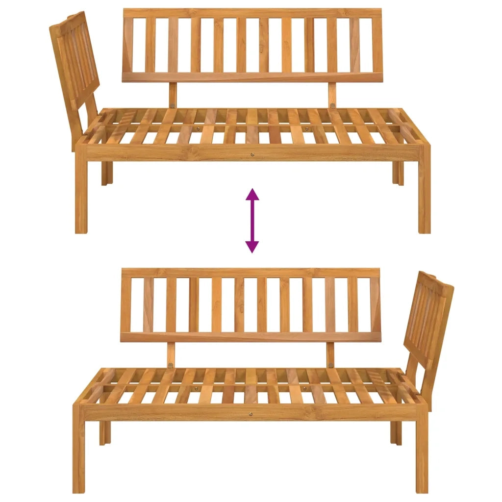 Divano Angolare da Giardino Pallet in Legno Massello di Acacia